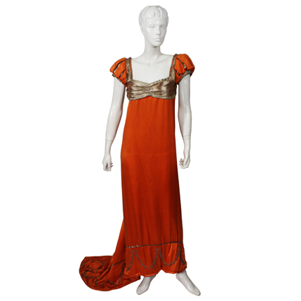 THE PATRIOT (1928) Countess Ostermann (Madge Titheradge) Orange Silk Empire Gown