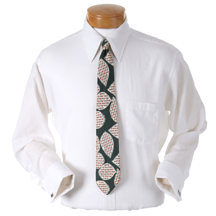 THE NATURAL - Roy Hobbs (Robert Redford) Green 1930s Tie With Repeating Leaf Pattern