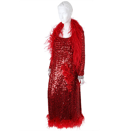 PARADISE - Loray (Octavia Spencer) Red Sequin Gown and Boa