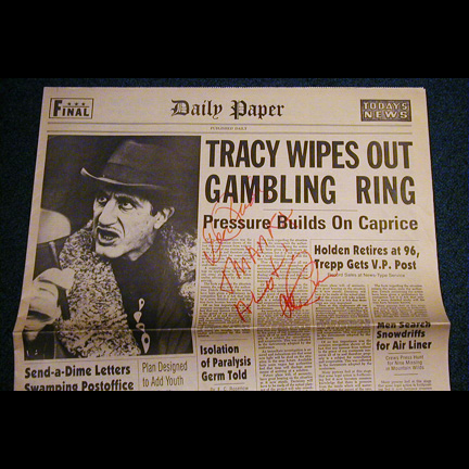DICK TRACY – Big Boy Caprice (Al Pacino) signed prop newspaper