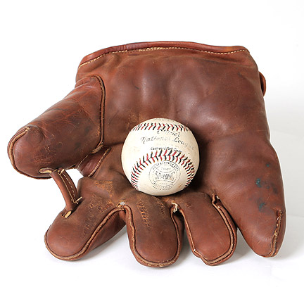 THE NATURAL Roy Hobbs (Robert Redford)  Vintage Style Baseball Glove and Baseball