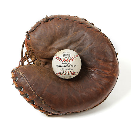 THE NATURAL Philadelphia Phillies Catcher (Background Actor)  Vintage Style Catchers Mitt and Base