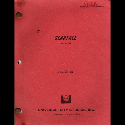 SCARFACE – Original Property Master's production script