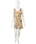 NATURAL BORN KILLERS - Mallory Knox ( Juliette Lewis) Yellow Plum Floral Chiffon Bias Cut Gown