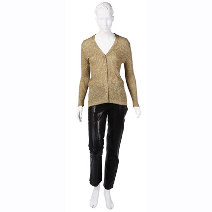 CASINO  Ginger McKenna (Sharon Stone) Oscar de la Renta  Cardigan and Leather Pant