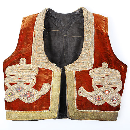 THE DOORS- Pamela Courson (Meg Ryan) Rust Velvet Indian Peasant Vest