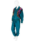 THE BUTLER-Gloria Gaines (Oprah Winfrey)-1980 Nylon Teal Tracksuit