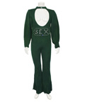 JAMES BROWN - Stage worn green S.E.X. jumpsuit