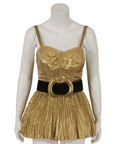 KATY PERRY  I Kissed A Girl   vintage gold dress, belt and fan