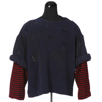 POPEYE - Bluto (Paul L. Smith) Signature Blue Cable Knit Sweater