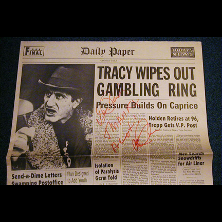 DICK TRACY  Big Boy Caprice (Al Pacino) signed prop newspaper