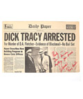 DICK TRACY  Dick Tracy (Warren Beatty) Signed Prop Newspaper