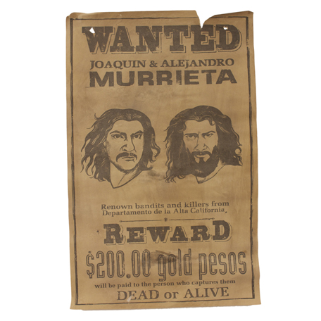 THE MASK OF ZORRO  Alejandro Murrieta /  Zorro (Antonio Banderas)  Prop Wanted Poster