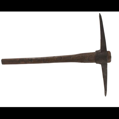 THE MASK OF ZORRO  Three-fingered Jack (L.Q. Jones)  prop pickax