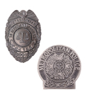 POLICE ACADEMY-Principal Character- Silver Badge and Cap Device