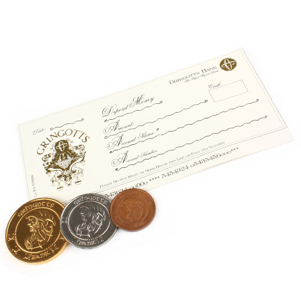 HARRY POTTER - (Prop) Gringott's Coins and Bank Note