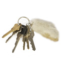 DRIVE  Driver (Ryan Gosling)  rabbits foot keychain and keys