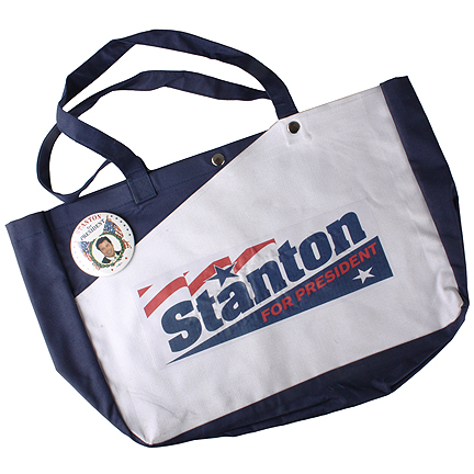 PRIMARY COLORS  Jack Stanton (John Travolta) Presidential Campaign Bag with Pin