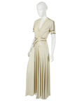 DEBBIE REYNOLDS COLLCTION - RKO Production Ivory 1940's Floor Length Studio Gown