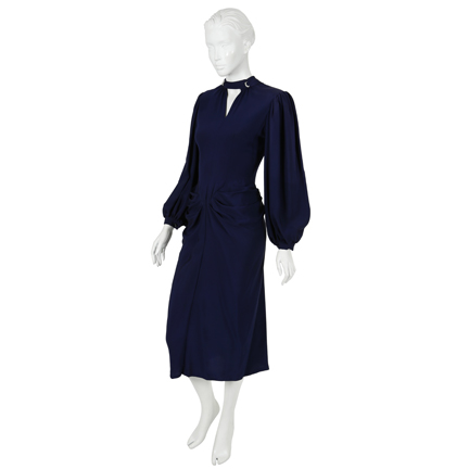 DEBBIE REYNOLDS COLLECTION - Blue Crepe 1940's Studio Gown