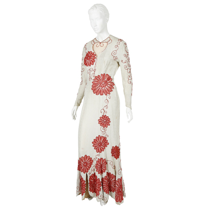 DEBBIE REYNOLDS COLLECTION - Loretta Young (Made For) Erma Beal Beaded Gown
