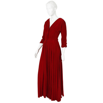 DEBBIE REYNOLDS COLLECTION - Loretta Young (Made For) Columbia Studio Velvet Gown