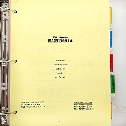 Escape from LA-Production Book with Script