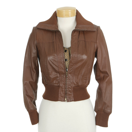 ONE DAY AT A TIME - Julie Cooper (Mackenzie Phillips) Vintage Wilsons Brown Leather Jacket and Plai