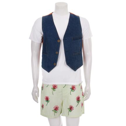 ONE DAY AT A TIME - Dwayne Schneider (Pat Harrington Jr.) Signature Denim Vest and Rose Print Boxer